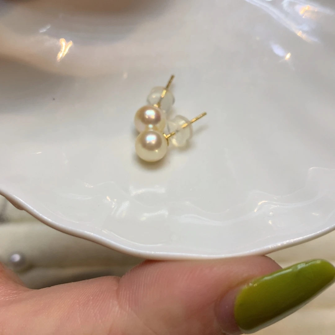 银S925镶嵌海水珍珠耳饰