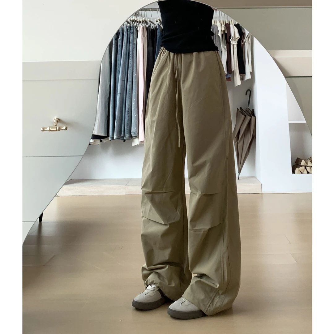 春夏夏季新款美式工装裤新款高个子女款辣妹阔腿薄款通勤裤子女