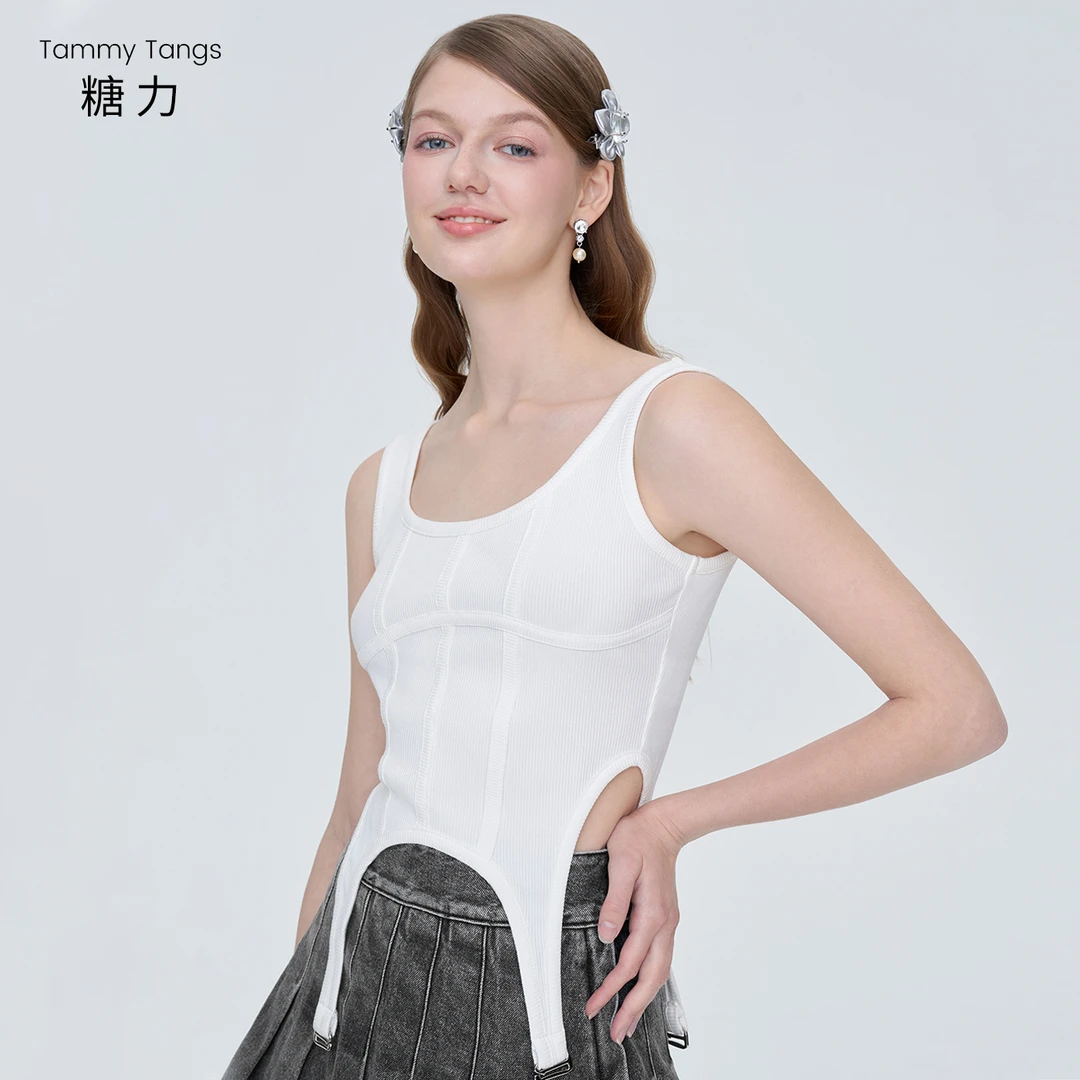 糖力 甜辣少女 2023夏新款针织打底吊带背心女可外穿