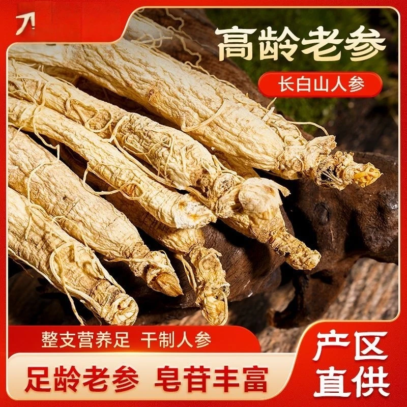 【长白山干人参】生晒参 泡水煲汤泡酒 单支8克左右 足干产地直发