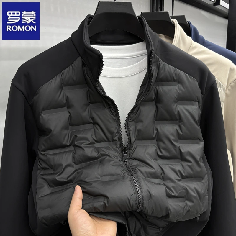 罗蒙2025年冬季新款男士90绒轻薄羽绒服保暖休闲防寒百搭外套夹克