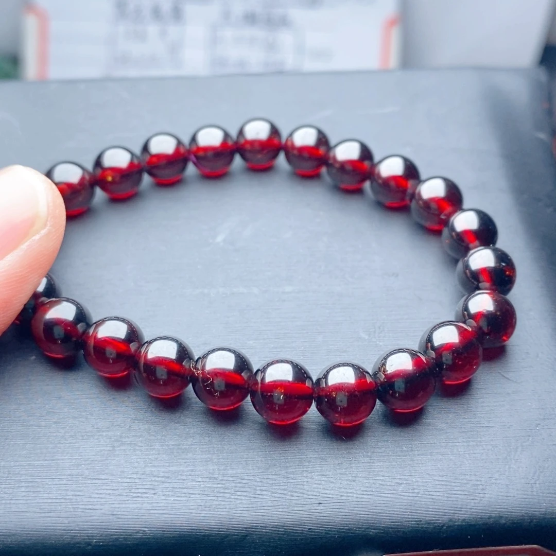 石榴石未镶嵌手链天然8毫米玻璃体清仓