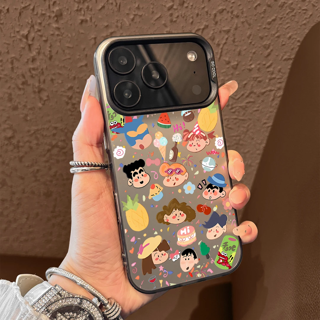 蜡笔小新适用苹果17promax手机壳新款17pro大视窗air高级感16电镀