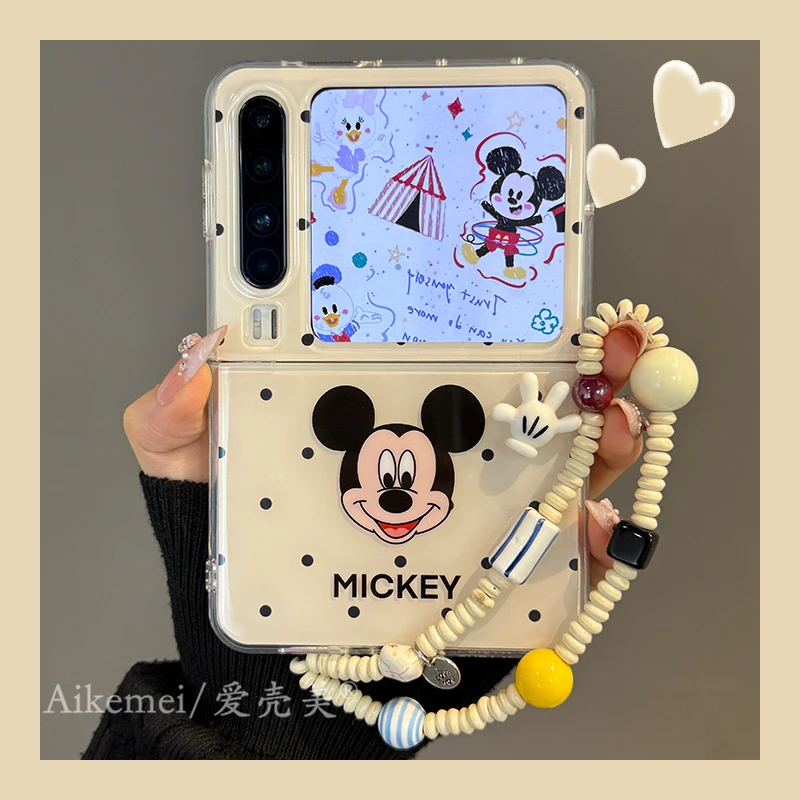 适用华为Purax阔折叠屏手机壳卡通波点purax典藏版米奇立体手套女