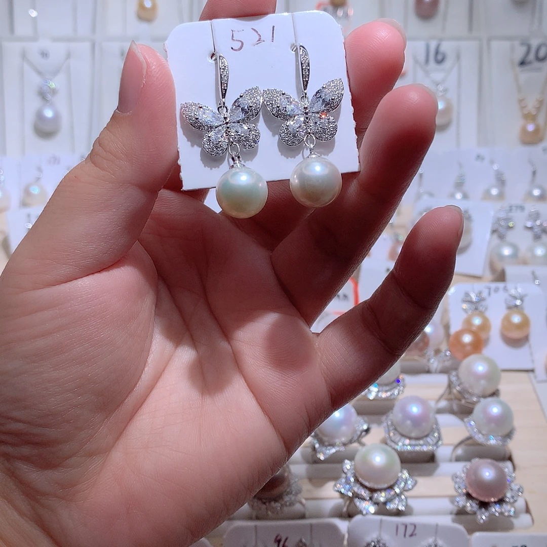 淡水珍珠未镶嵌耳饰CC11mm