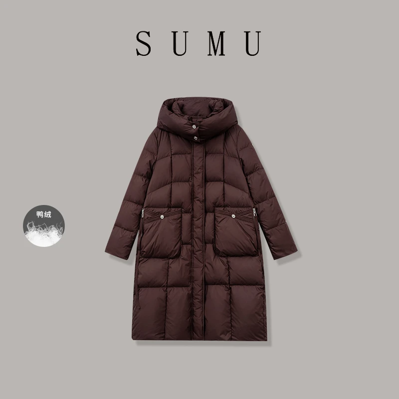 宿慕SUMU女款保暖百搭羽绒服12-13冬季2024新款时尚羽绒服G67008