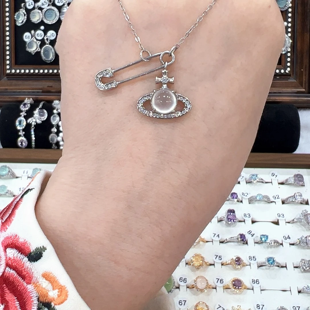 蛇纹石玉银S925镀金镶嵌戒指