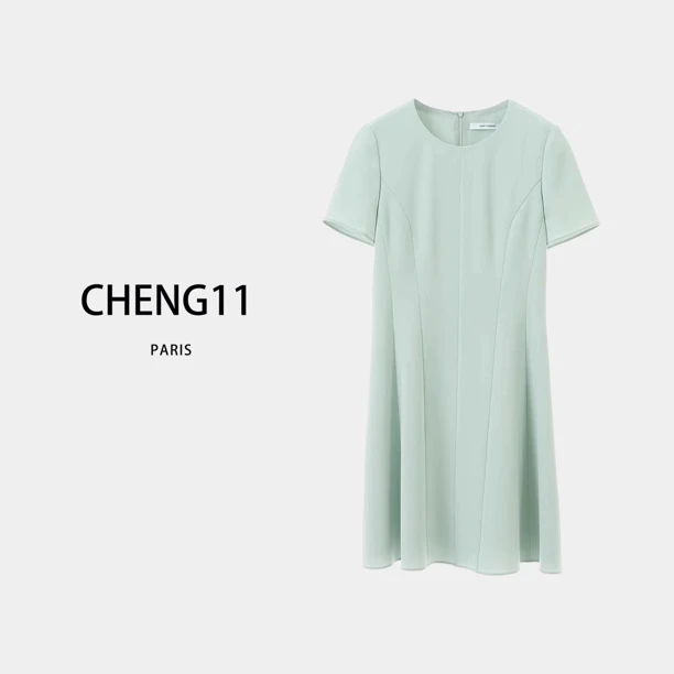 LANG Z-1134 法式气质收腰高级感夏季新款设计感连衣裙女
