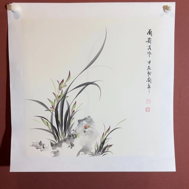 国画听兰老师花鸟