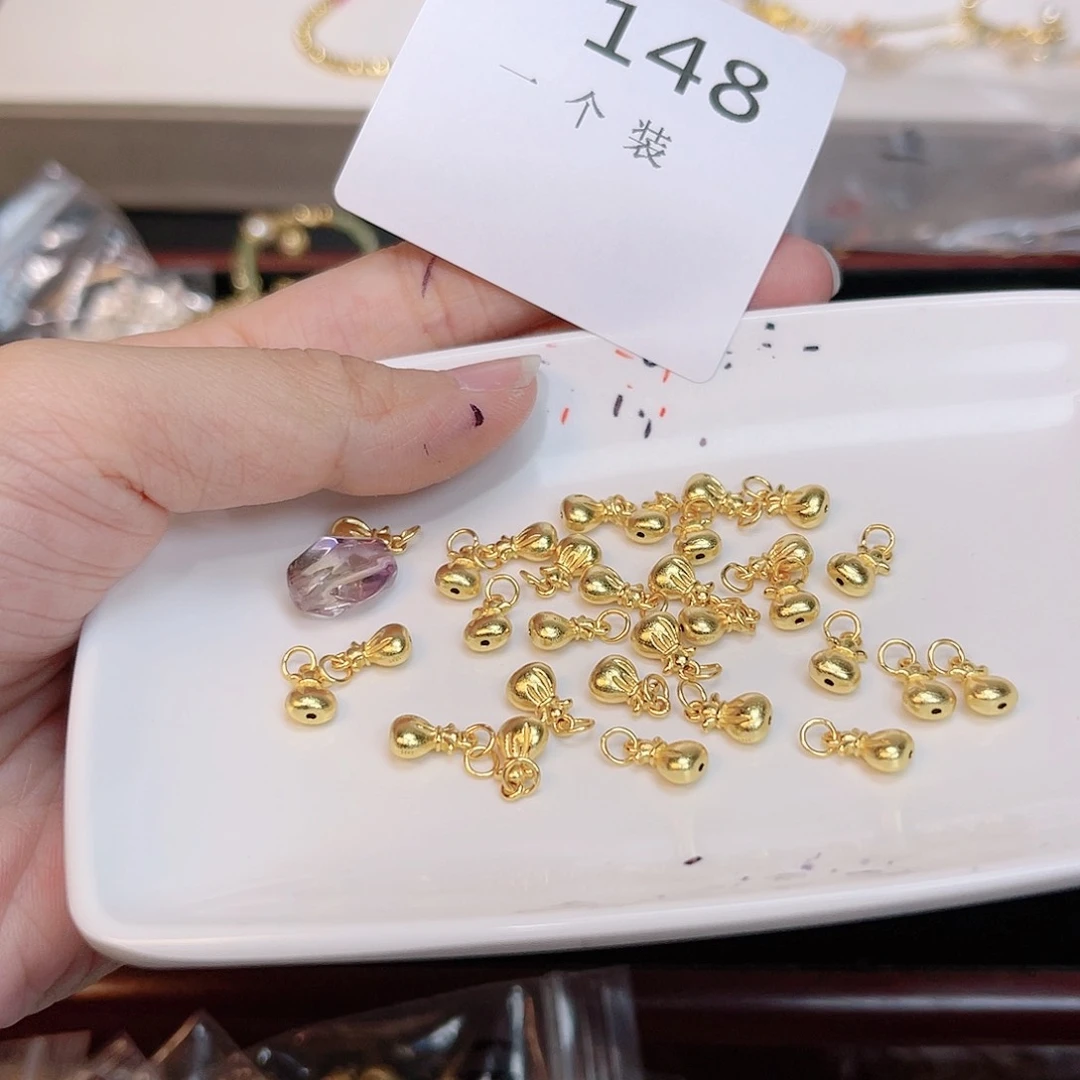 紫晶珠宝半成品银S925镀金镶嵌148