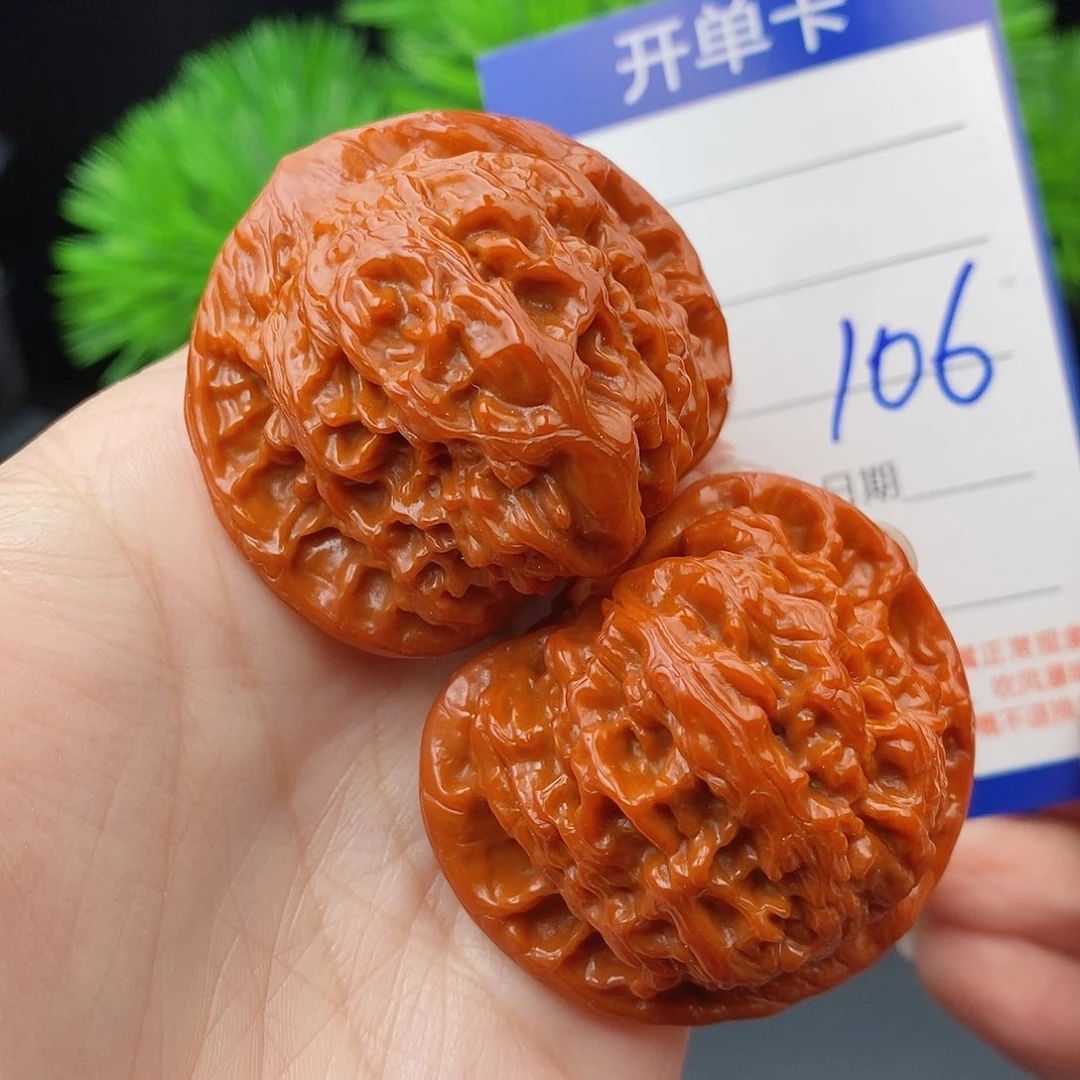 文玩核桃把件43红狮子106