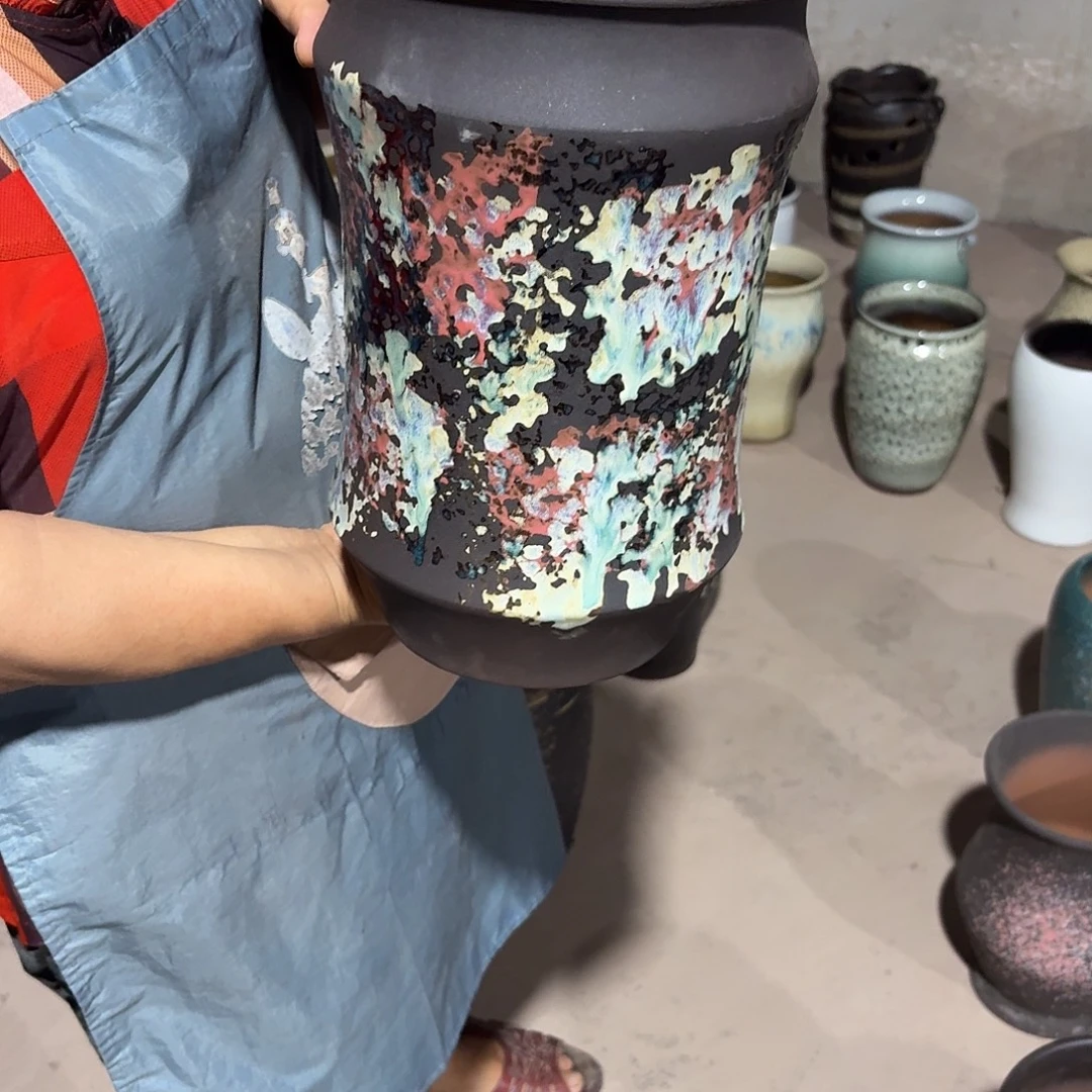 紫砂花盆口20高32