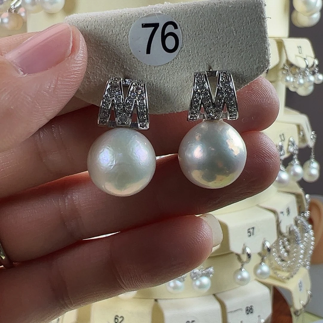 耳饰淡水珍珠银S925镶嵌