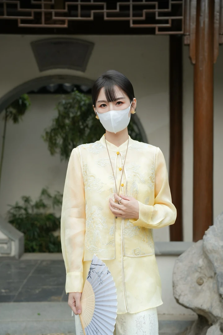 【双旦福利】金缃 国风满分桑蚕丝刺绣立领假两件时尚上衣 JX-5079
