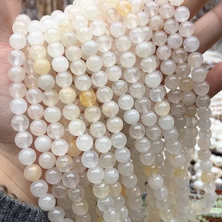 未镶嵌玛瑙/玉髓珠宝半成品2条8mm左右黄胶花