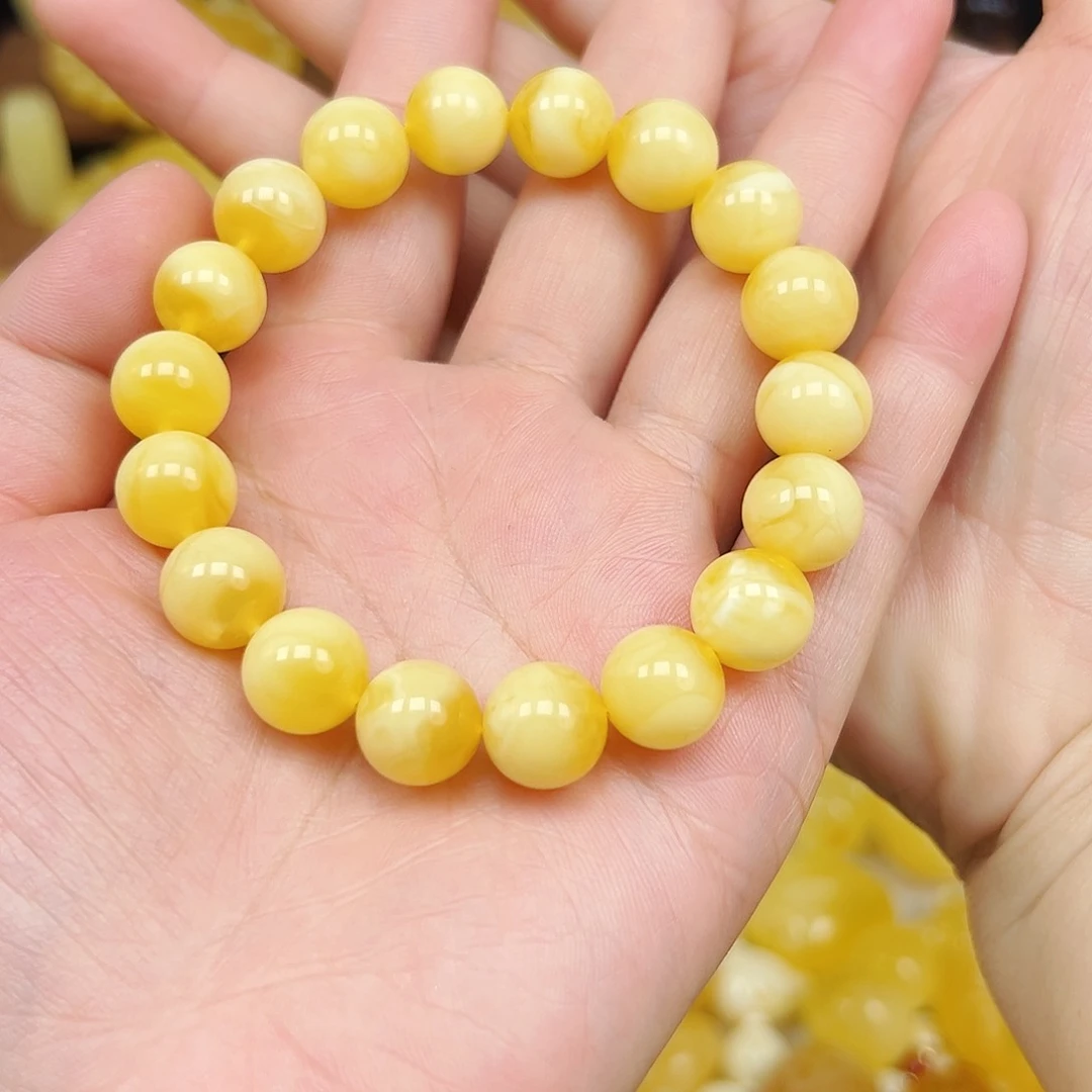 裸石琥珀未镶嵌白花蜡单圈11.8mm