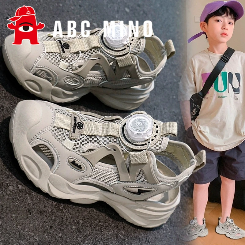 ABC MINO男童凉鞋2025款夏季透气镂空儿童运动鞋中大童户外沙滩鞋