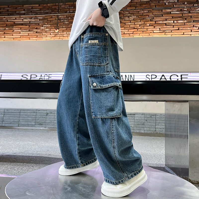 男童牛仔裤子春秋款2025新款春季大儿童春装男孩休闲炸街痞帅风潮