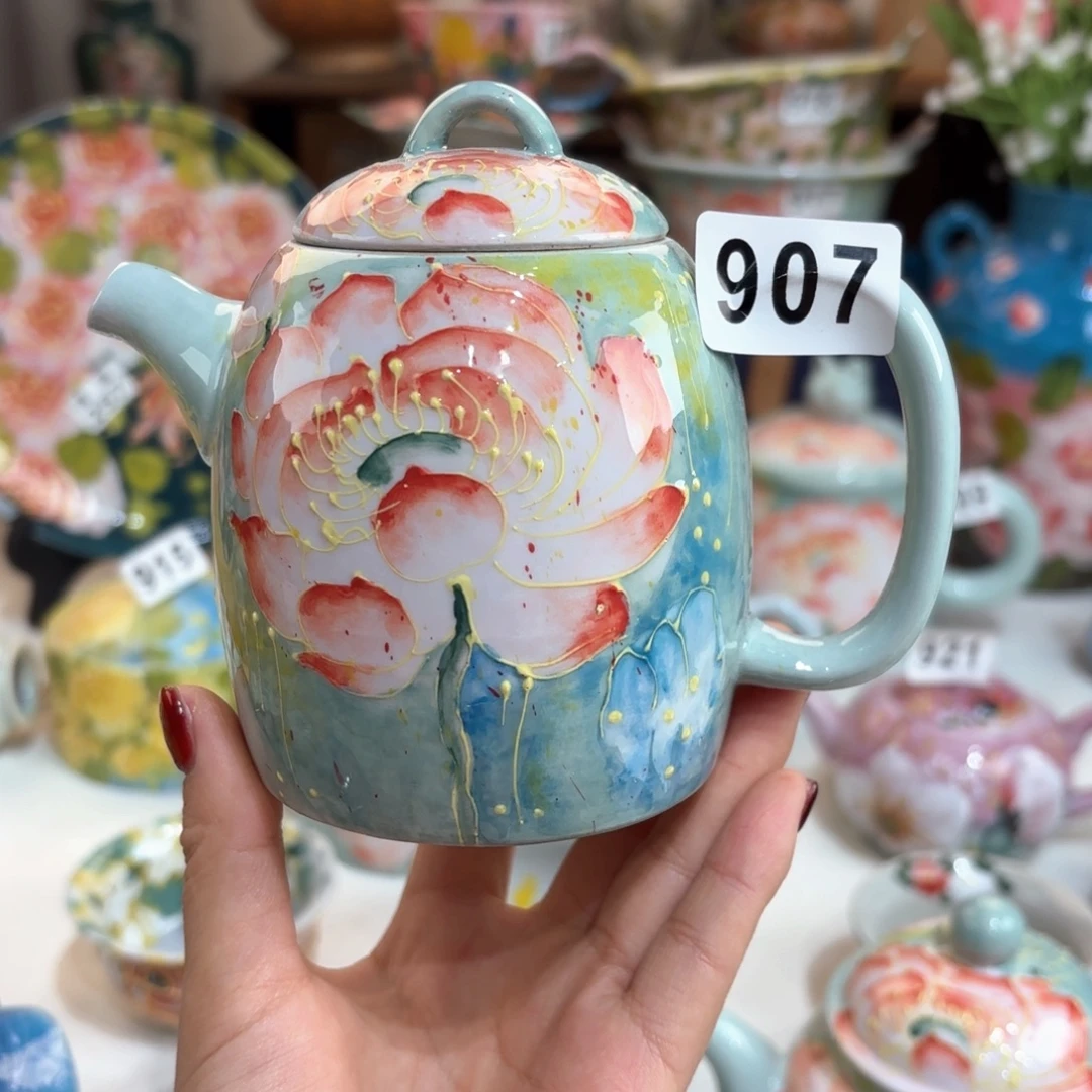 景德镇手绘高温釉下彩陶瓷茶具