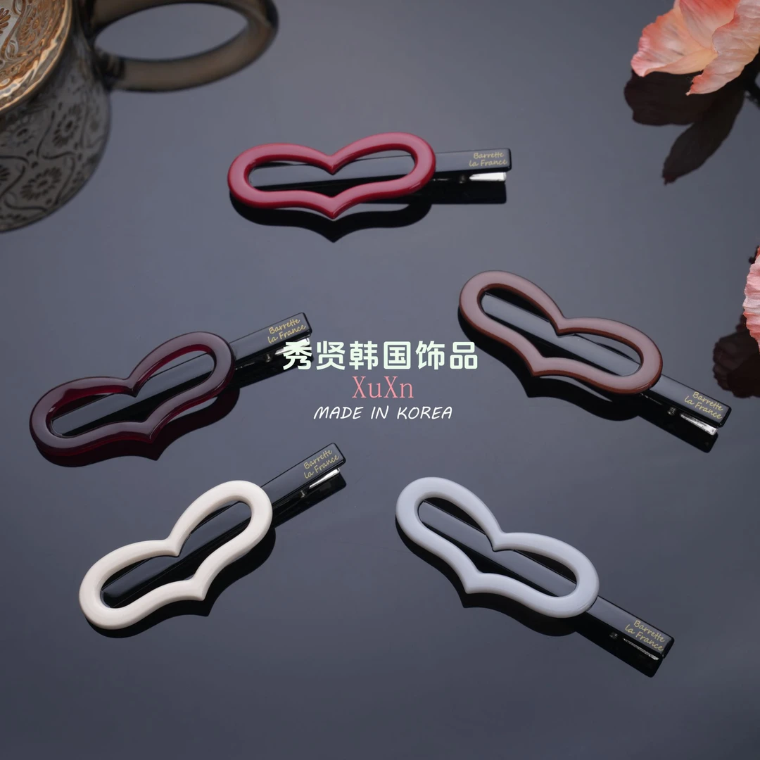 韩国BF扁心8CM鸭嘴夹高档减龄发夹氛围感ins小众饰品小件饰品刘海