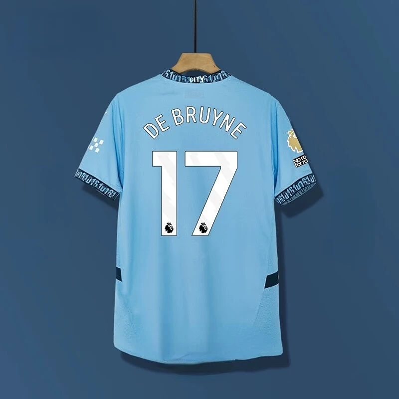 24-25曼城主场哈兰德球衣运动蓝色速干夏季印号速干透气足球服