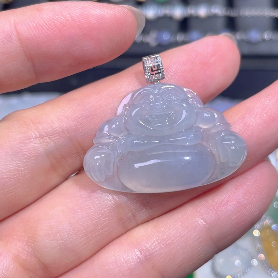 颈饰18K金镶嵌翡翠翡翠