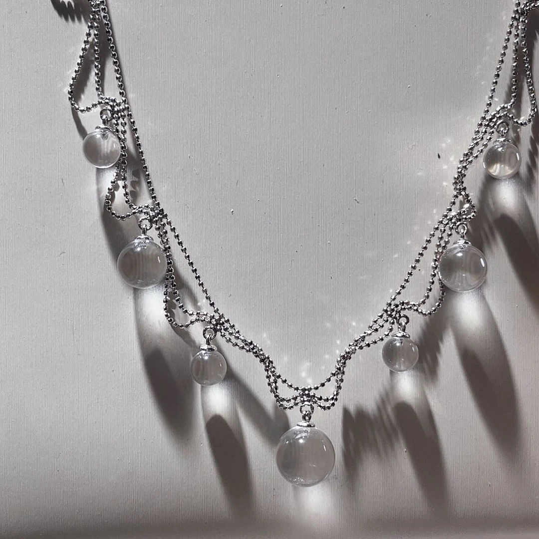 银S925镶嵌颈饰水晶大气款