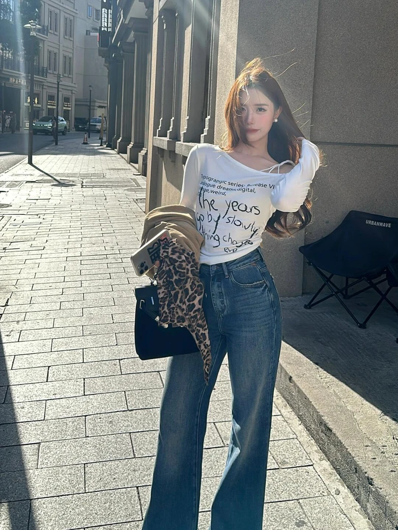 NO退NO换 牛仔裤阔腿裤 拖地裤