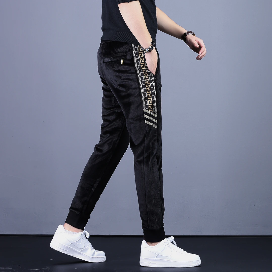 2025新款高端男士休闲裤潮牌新款条绒裤子时尚灯芯绒保暖加绒男裤