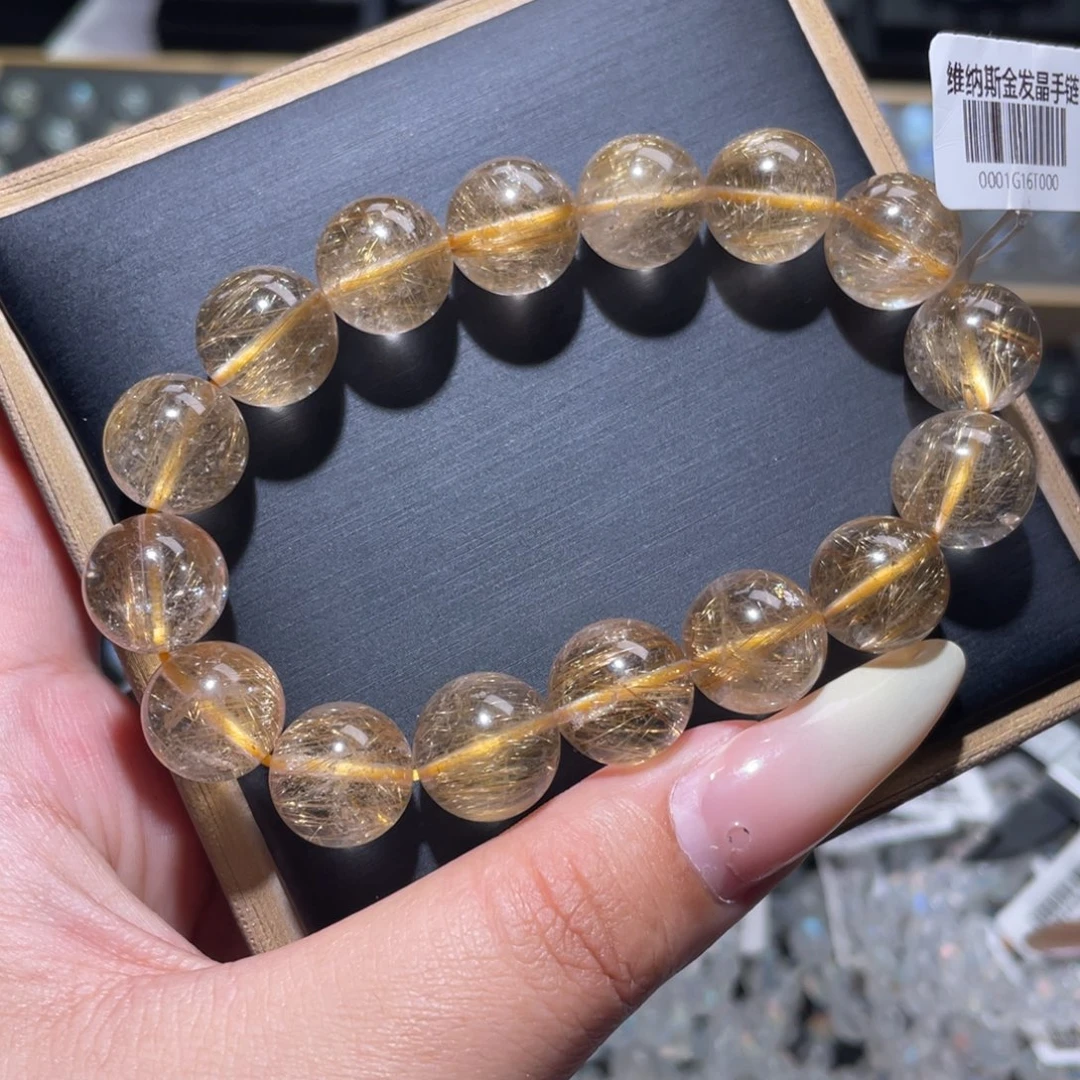 水晶未镶嵌手链维纳斯金发晶手链13.3mm