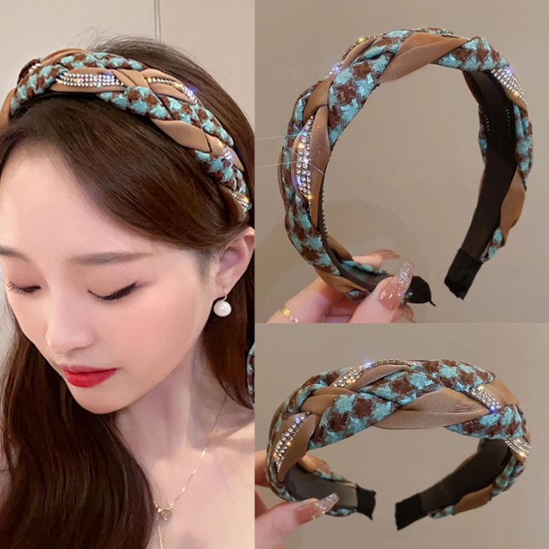 韩日滑齿手工布艺发夹风潮发带防编发箍宽边女性饰品