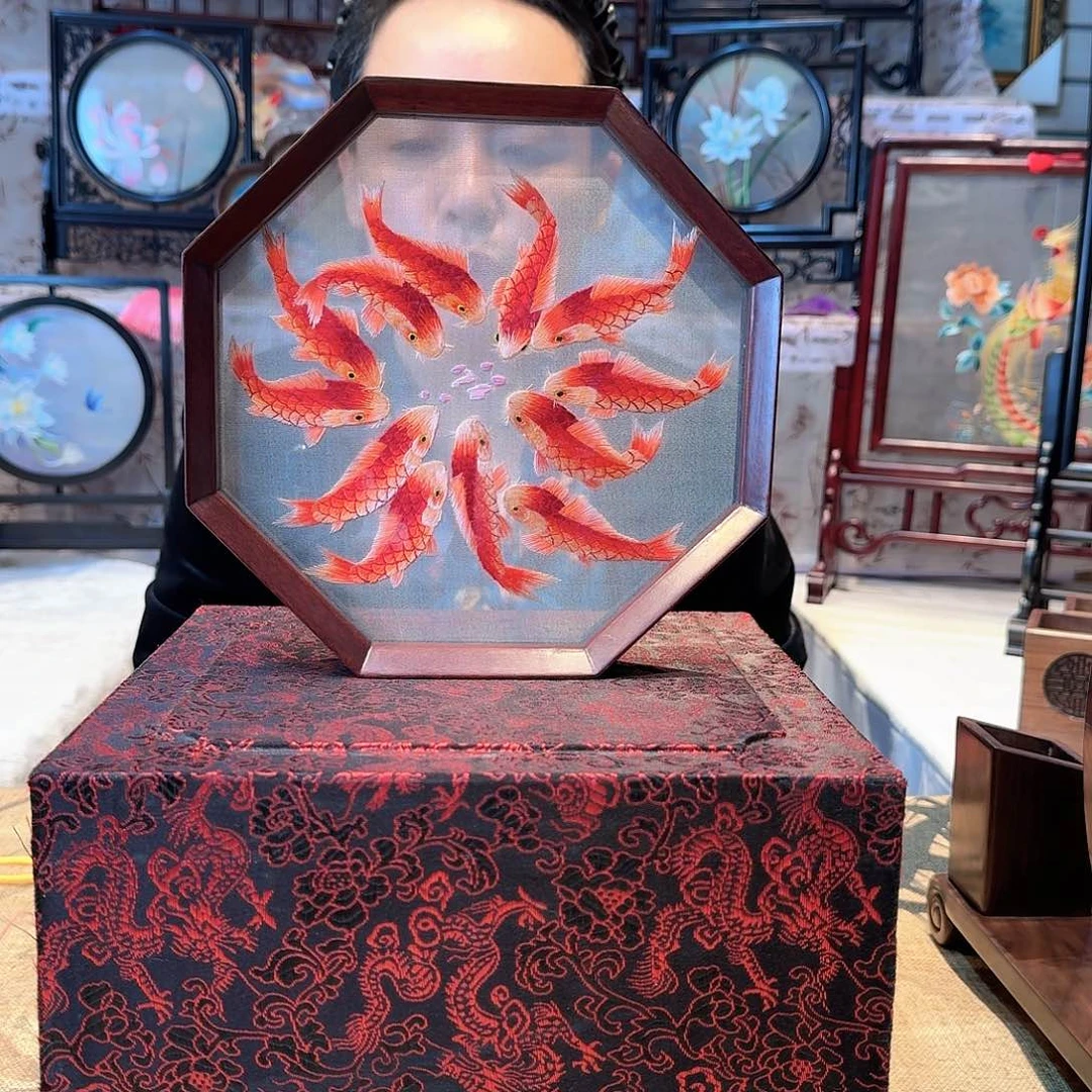 织绣苏绣摆台手工双面