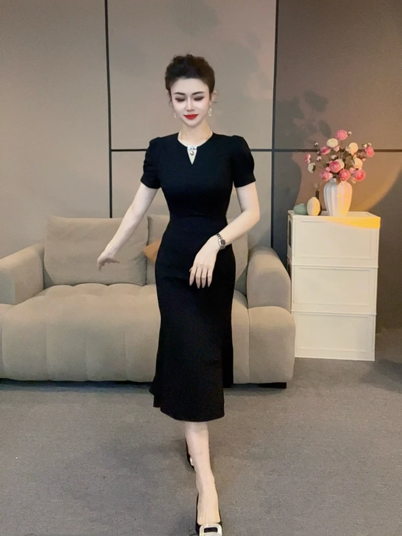 【潼潼严选】新款名媛法式时尚气质女神范修身显瘦连衣裙-0512-6