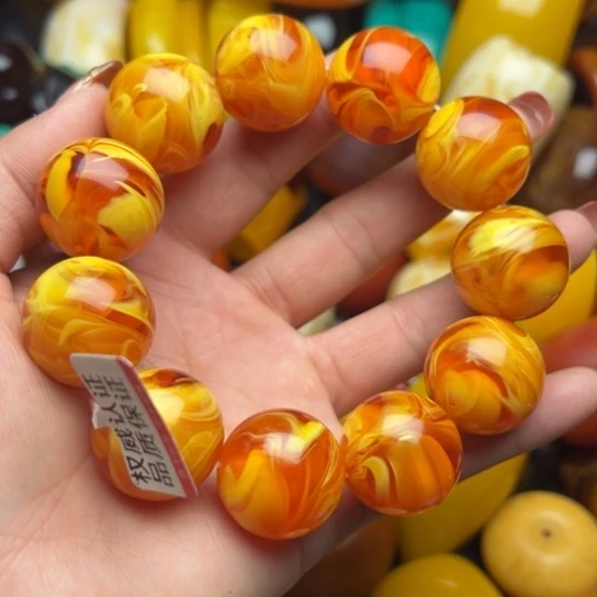 琥珀手串未镶嵌蜜蜡