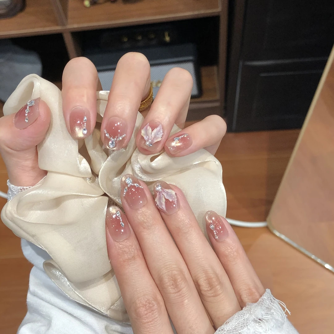 【盛夏人鱼】纯手工穿戴甲可拆卸美甲光疗甲