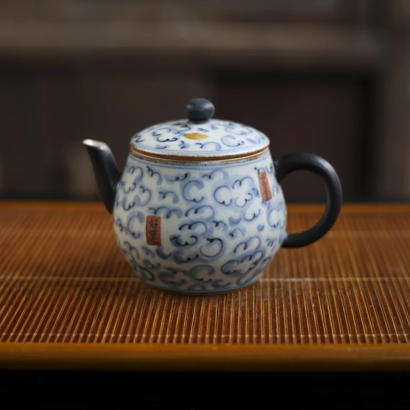 【小田甄陶】平安富贵祥云-朴云堂-曲腹壶-120ML（朴壶0160）