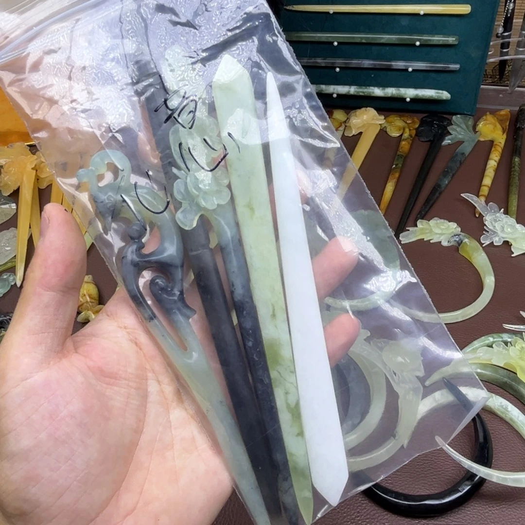丷***丷蛇纹石玉未镶嵌岫玉发簪