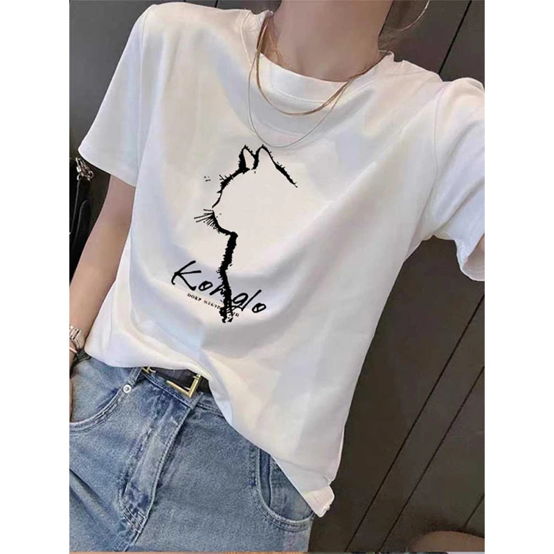 2025新款正肩圆领短袖t恤女韩版时尚百搭洋气高级上衣打底衫夏季