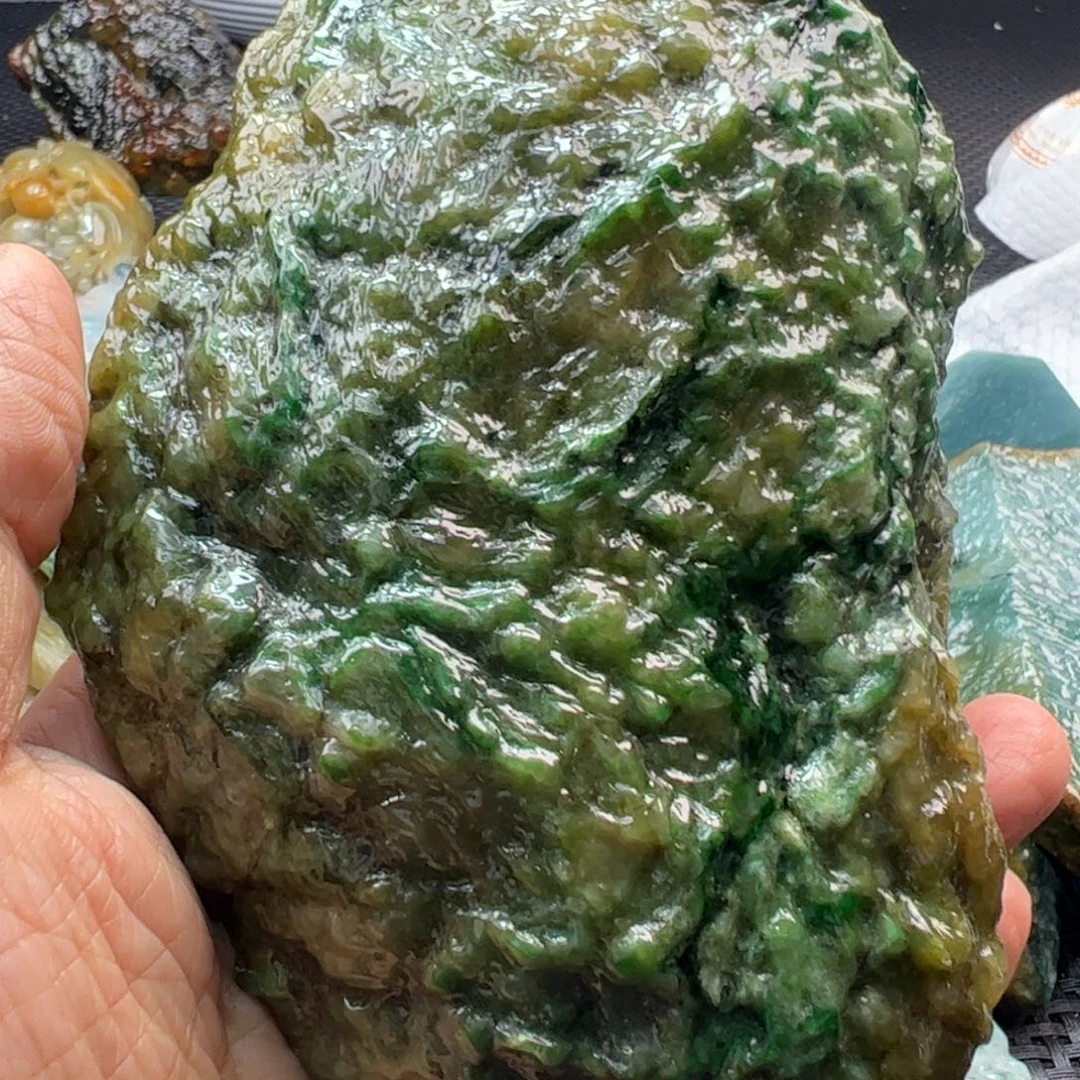 三***月翡翠裸石缅甸翡翠