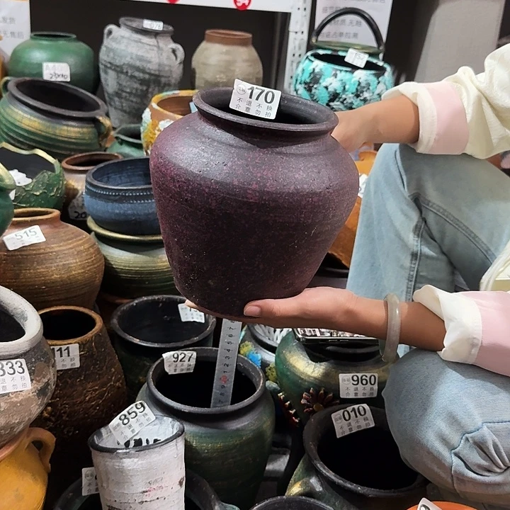 瑕疵紫色坛子170高度20口径13
