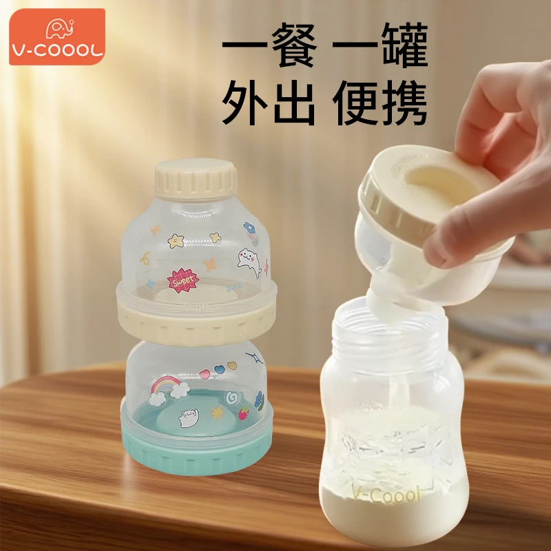 V-COOOL婴儿奶粉盒便携外出多层多联分装奶粉密封盒不挂壁可消毒