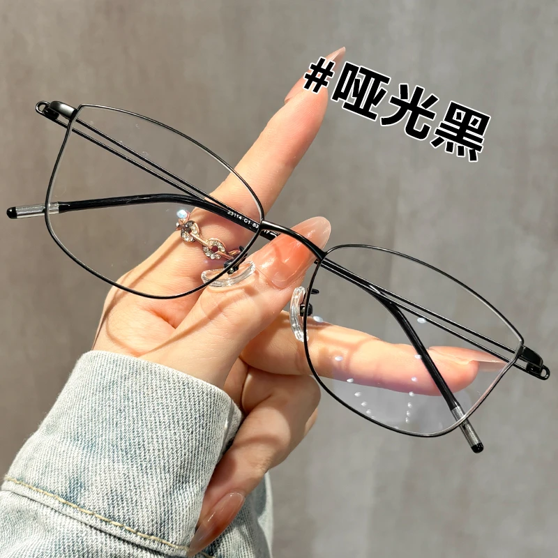 时尚复古文艺近视眼镜女款金丝镂空设计时尚高颜值防蓝光近视眼镜