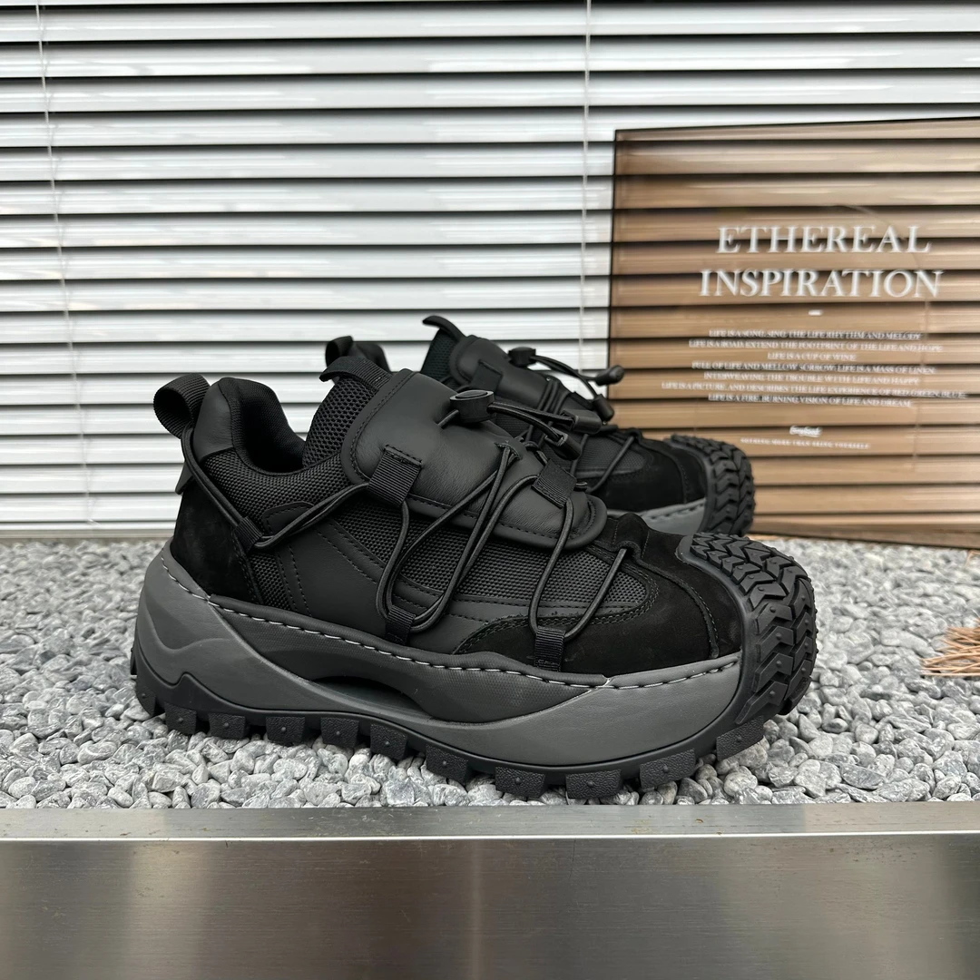 男士高档老爹鞋秋季新款厚底增高男款潮流时尚潮鞋休闲魔术贴男鞋