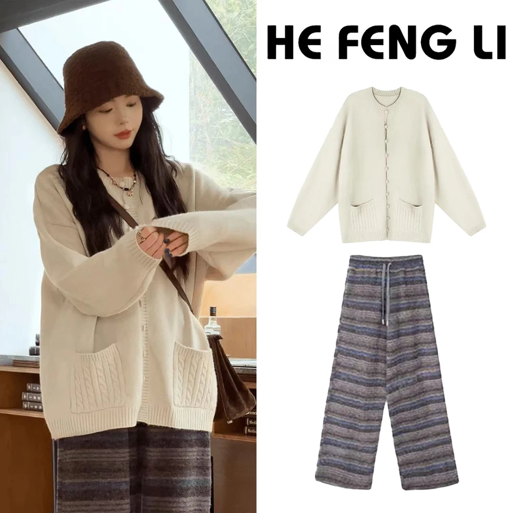 韩系慵懒风设计感潮流时尚套装2025年秋季新款修身显瘦百搭上衣