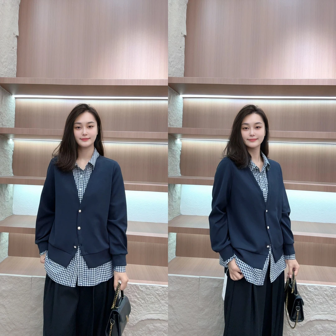 【女权】秋季通勤时尚假两件气质长袖-6082上衣