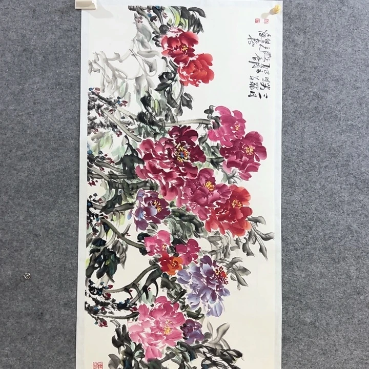 国画张双凤四尺牡丹