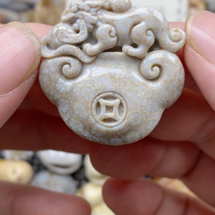 硅化珊瑚（珊瑚玉）未镶嵌颈饰小