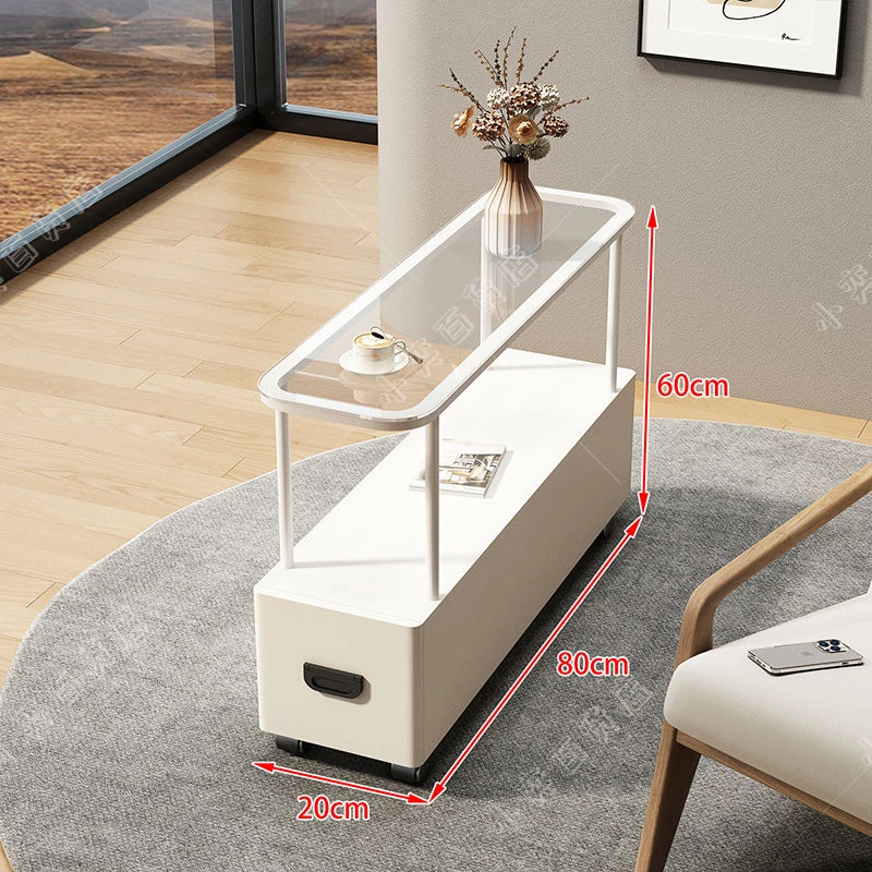 简约沙发侧边茶几现代边柜客厅移动小户型家用轻奢小桌子置物架
