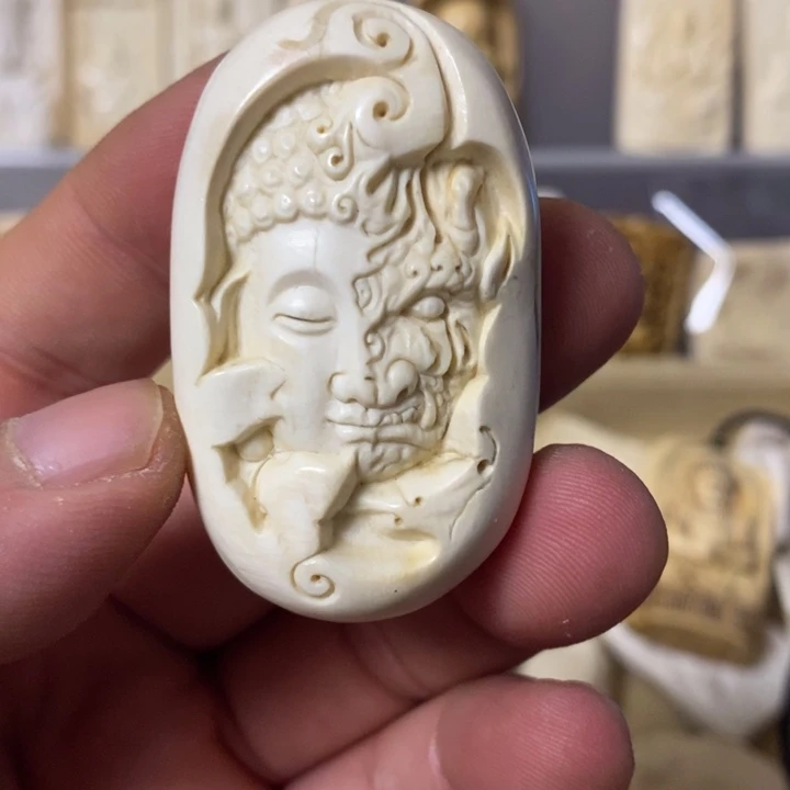 凵*天然猛犸牙雕刻品