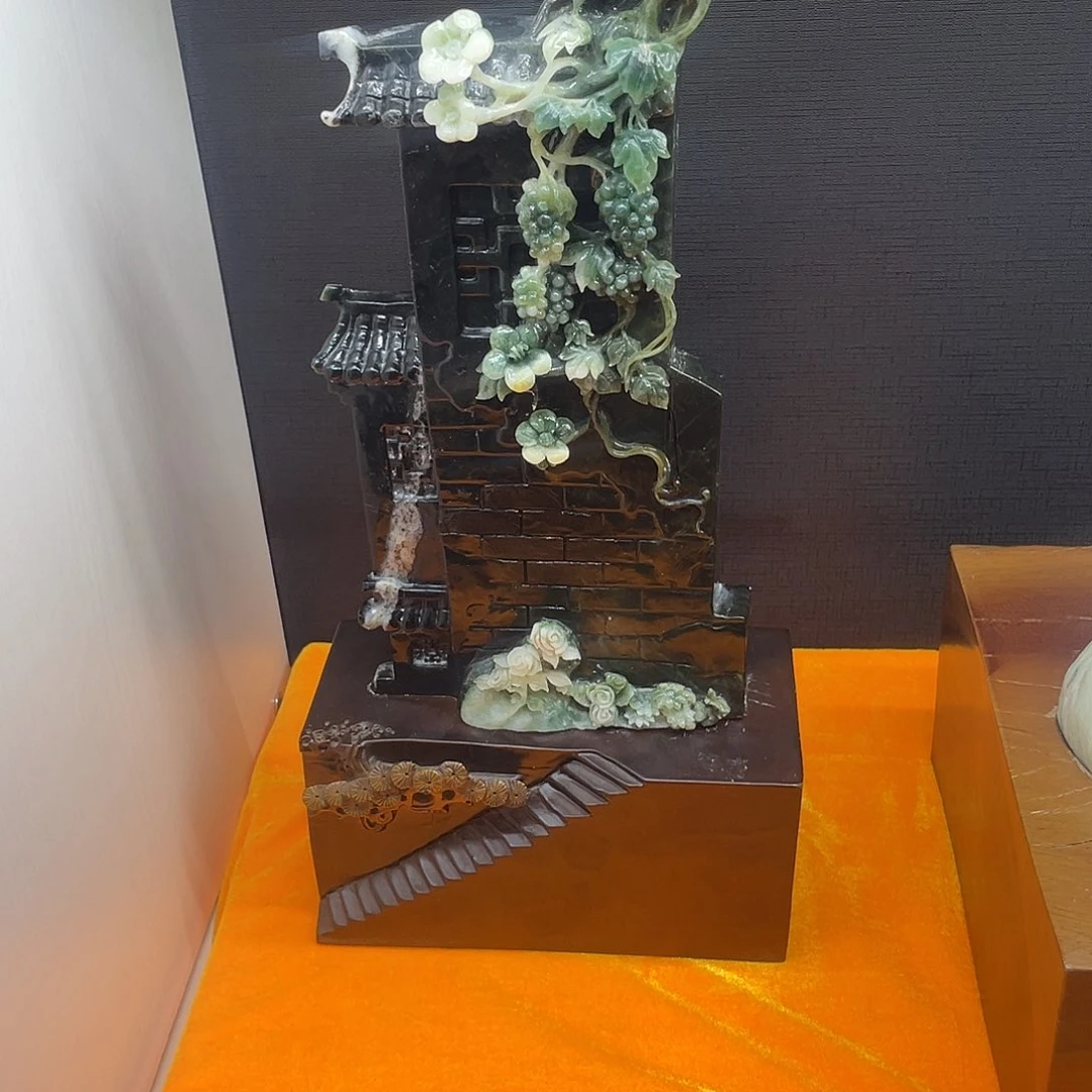 蛇纹石玉（覆膜）珠宝奇石未镶嵌心****后